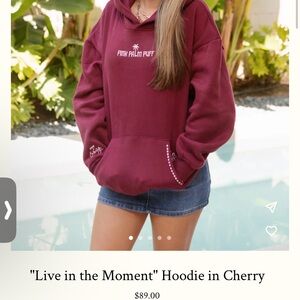 Pink Palm Puff Cherry Hoodie